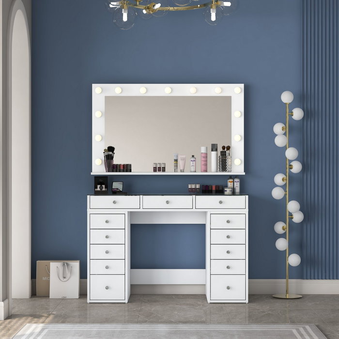 Hanah Home Mesa de Maquillaje BJ197 - 5175 con 13 Focos Hanah Home Mesa de Maquillaje BJ197 - 5175 con 13 Focos